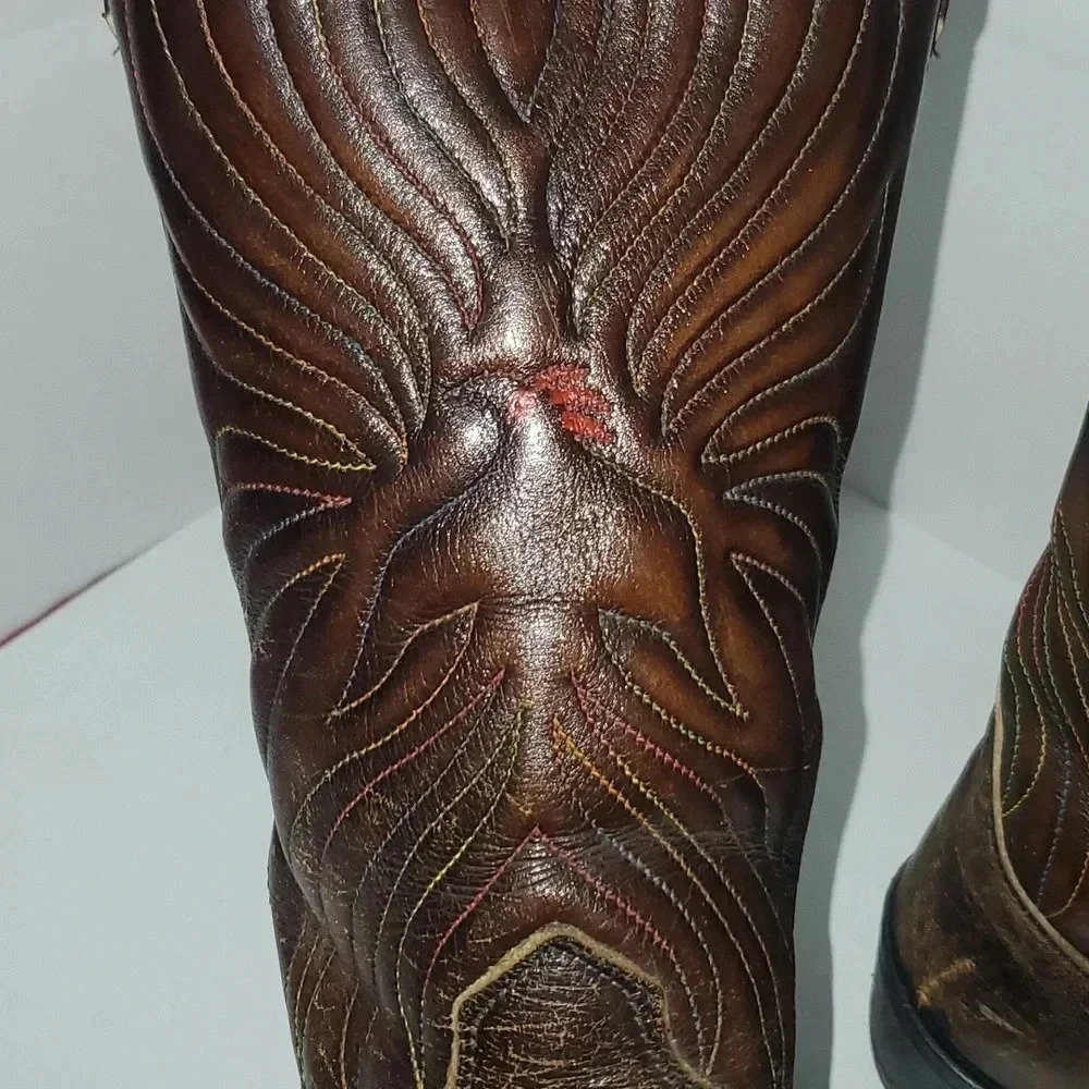 Vintage Rainbow Eagle Cowboy Boots Men's Size 9.5 EE Western Boots - Picture 15 of 16